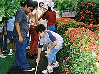 kids measure transect in puerto rico