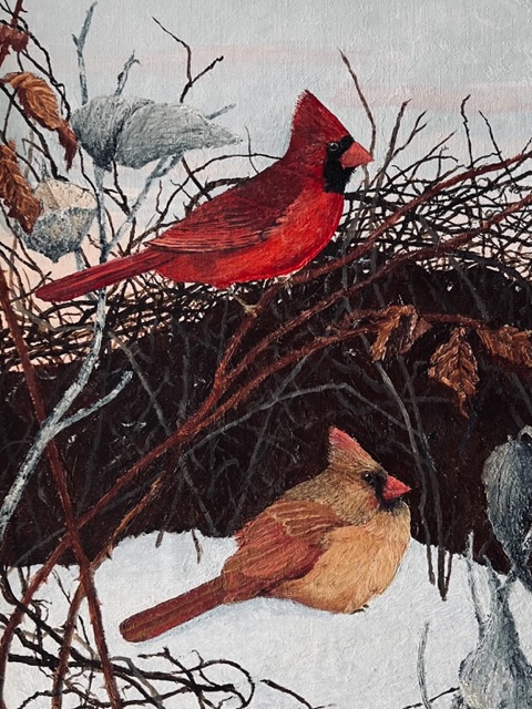 "Evening Cardinals" by Ron Thompson