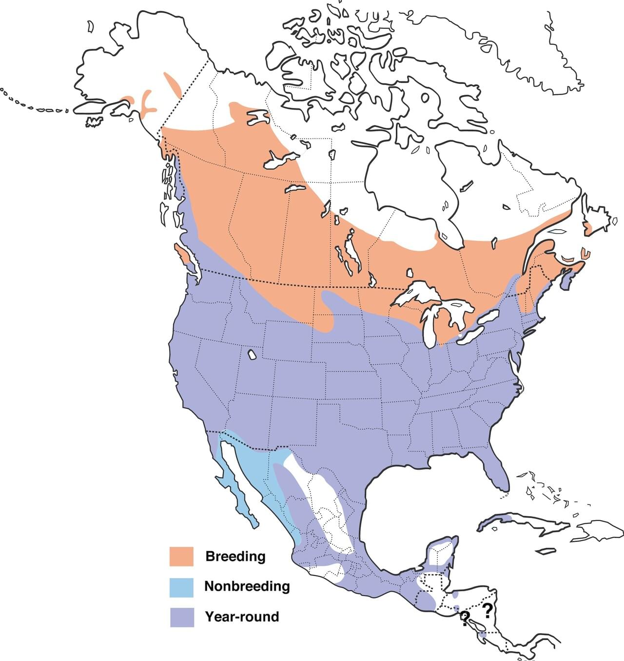 red-winged blackbird map