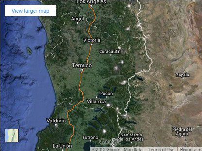 Google map of Chile