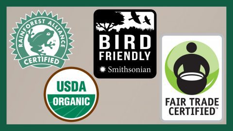 Look for labels on your coffee to find out if your cup of joe helps protect bird habitat.