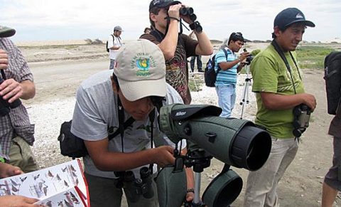 Surveyors with scopes and binoculars