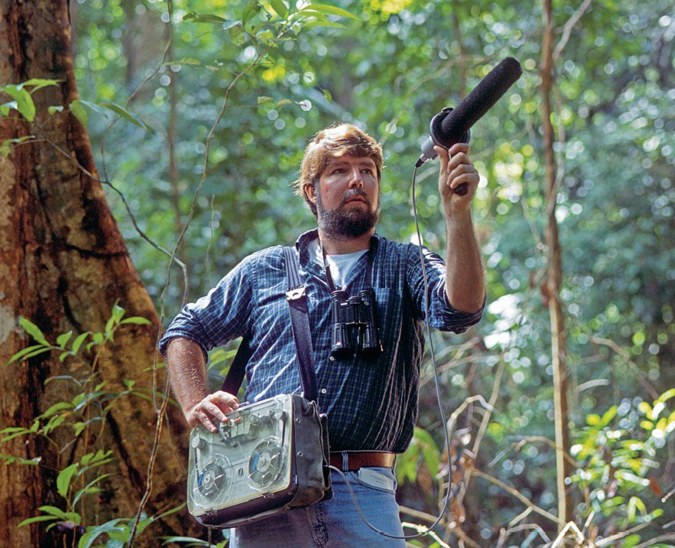 Ted Parker traveled through the remotest reaches of South America, with a heavy tape recorder constantly slung over his shoulder, documenting the sounds and behaviors of the birds he encountered. HAROLDO CASTRO/CONSERVATION INTERNATIONAL