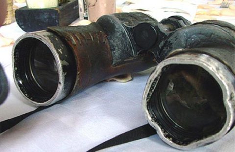 battered old binoculars