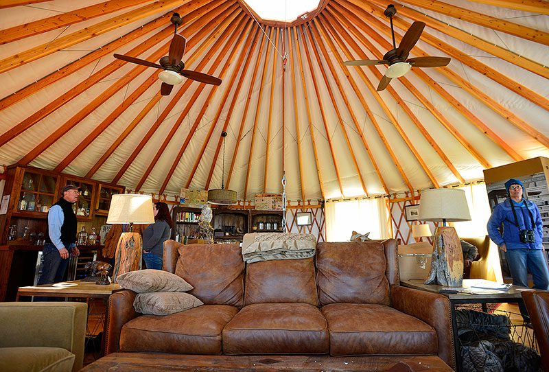 The American Prairie Reserve offers plains camping in relative luxury with amenities such as air-conditioned yurts (above, photo by Rion Sanders/Great Falls Tribune).