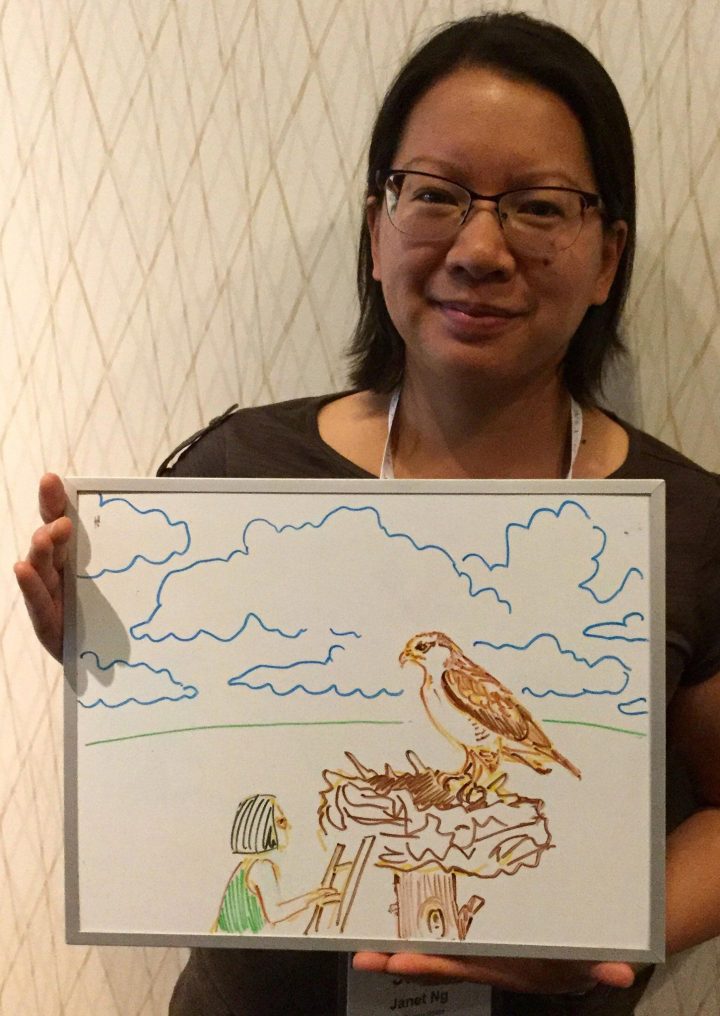 Janet Ng investigates human effects on birds of prey, like this larger-than-life Ferruginous. More about Ng: http://wild49.biology.ualberta.ca/meet-the-grad-students-2/janet-ng/