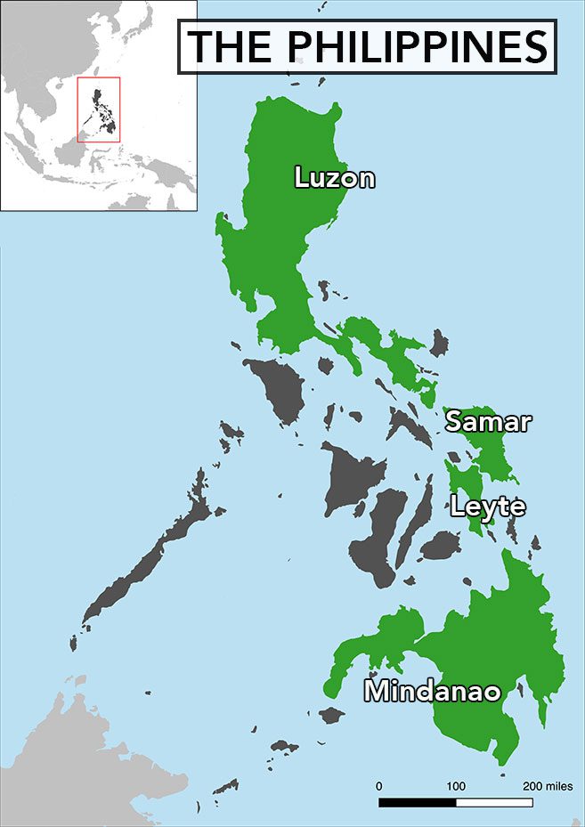 Map: the philippines, Map by Matt Strimas-Mackey/Cornell Lab of Ornithology.