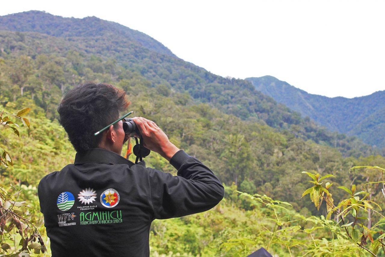 An indigenous forest guard from the Higaonon tribe monitors Philippine Eagle habitat. Photo courtesy of the Philippine Eagle Foundation