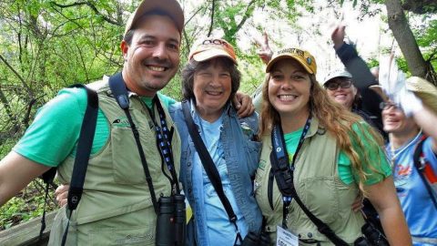 Susan Evanoff (middle), August 2019 eBirder of the Month