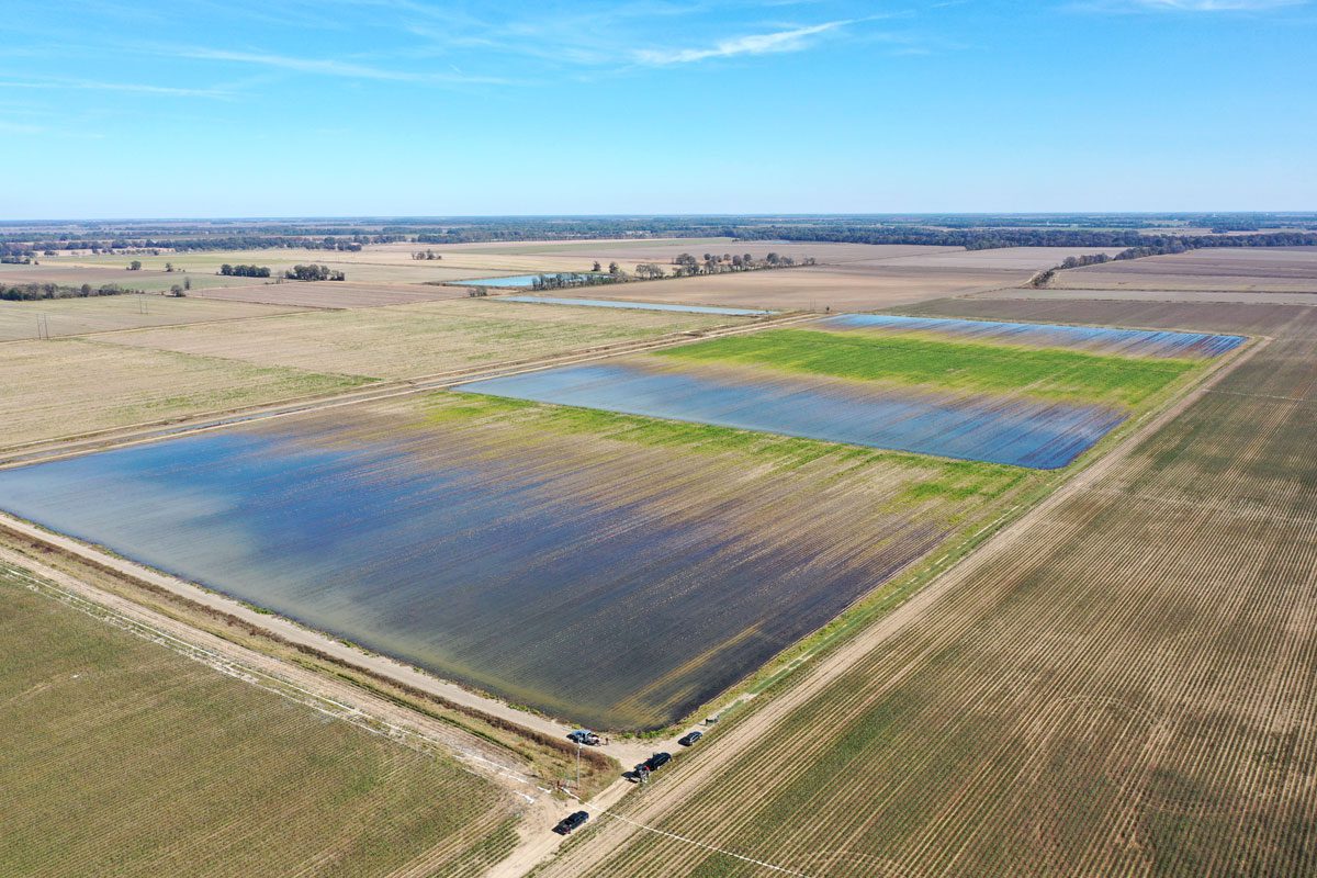 Aerial view of James Failing’s farm with flooded fields. Photo by Jason Taylor