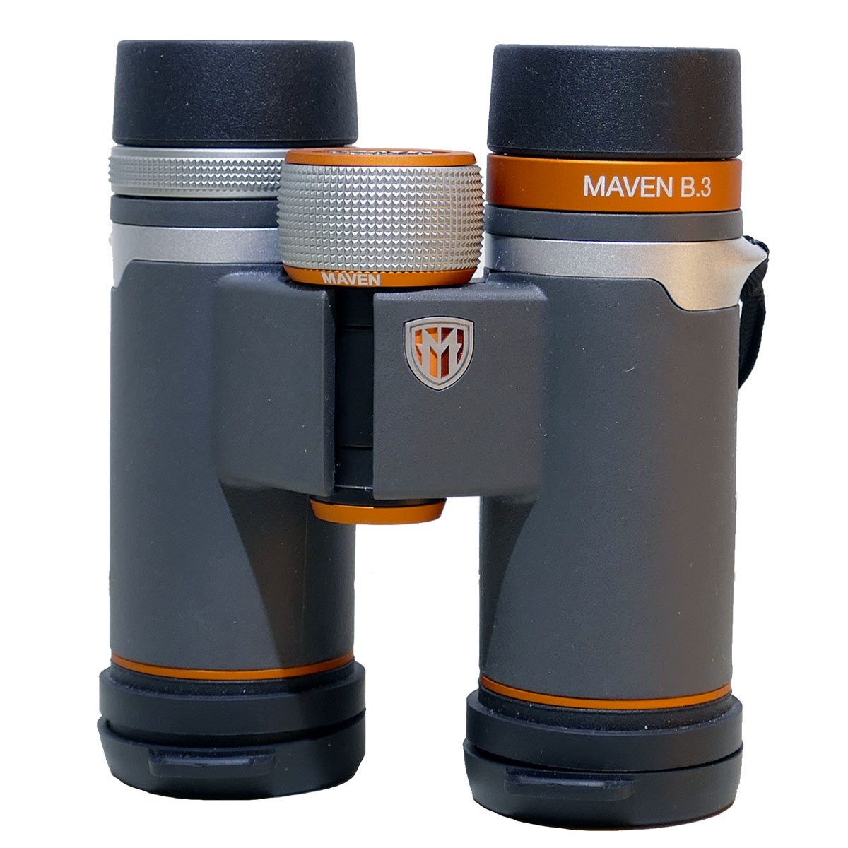 Gray and orange binoculars
