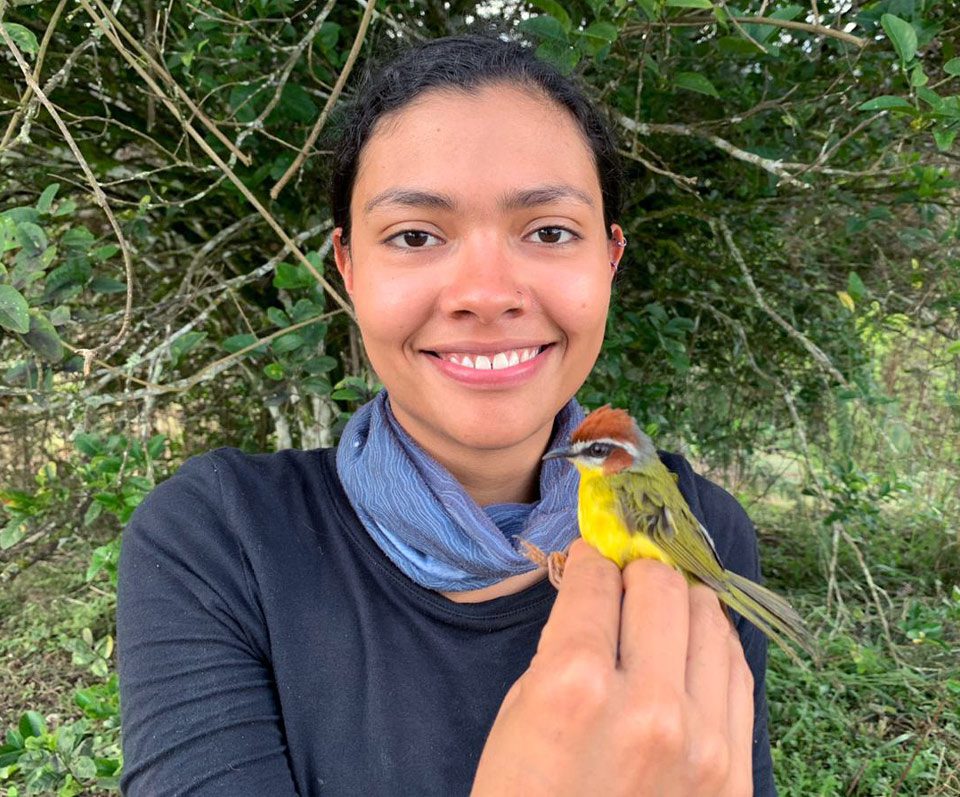 woman with bird