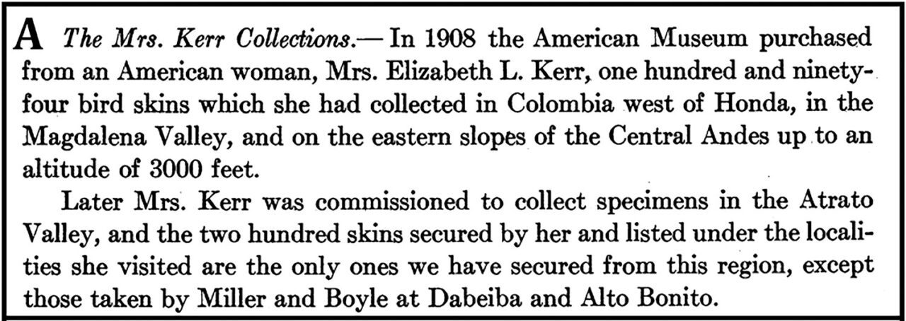 photo of paragraphs about the Mrs. Kerr Collections.